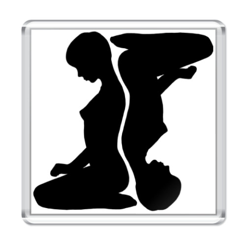 Магнит с принтом Двое.Люди.