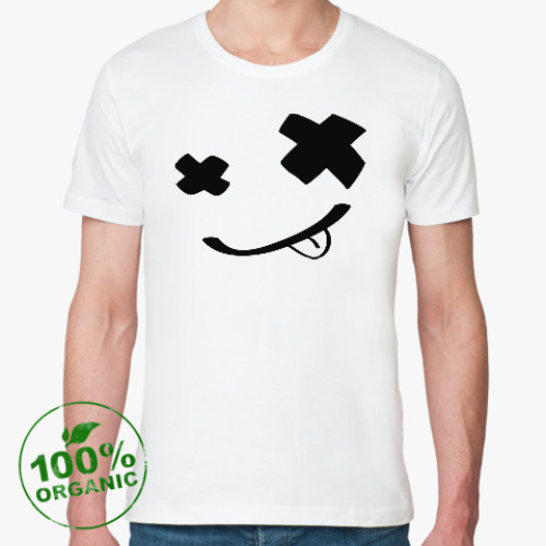 Футболка из органик-хлопка с принтом Смайлик (smile) nirvana