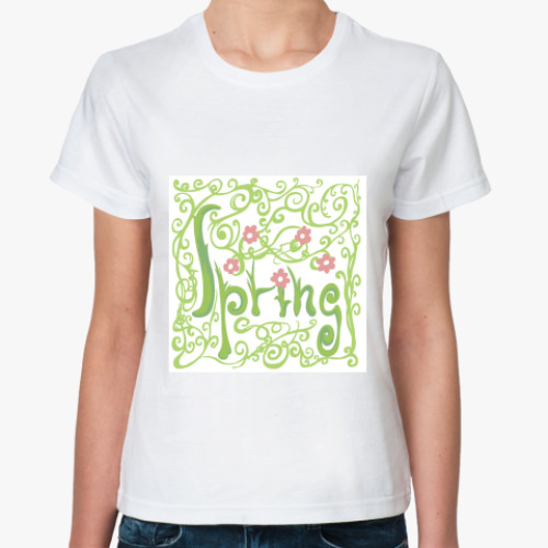 Классическая футболка с принтом Spring