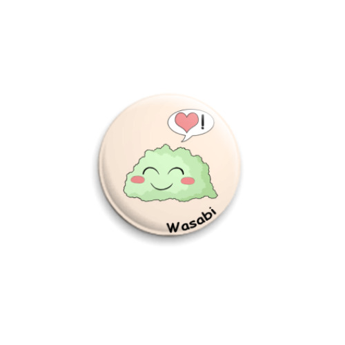 Значок 25мм с принтом 'Sushi kawaii'