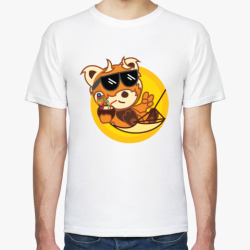 Футболка с принтом Красная панда - огненный лис