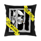 Подушка 35x35 см с цветной обратной стороной Череп