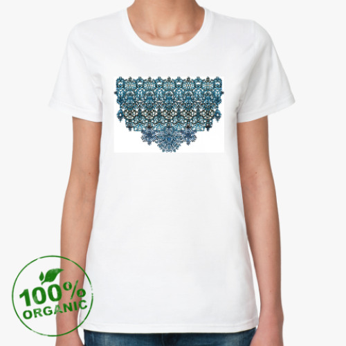 Женская футболка из органик-хлопка с принтом Ажур,кружево,узор,arabesque,мавританский