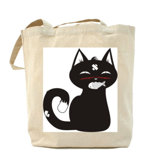 Сумка шоппер с принтом котик