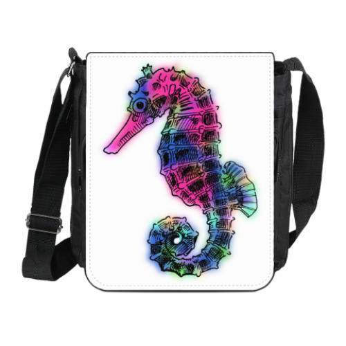 Сумка на плечо (мини-планшет) с принтом Морской Конек