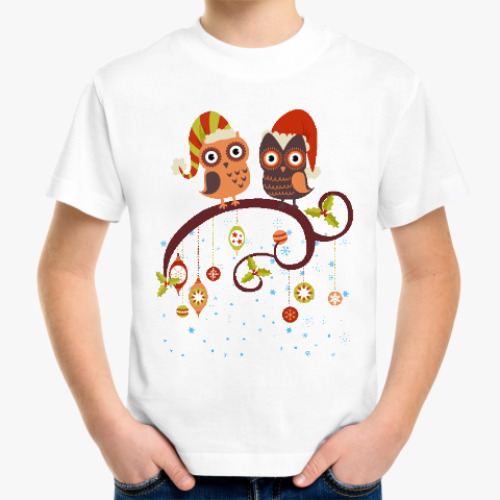 Детская футболка с принтом Две совы