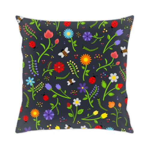 Подушка с принтом Летний луг/ Summer meadow