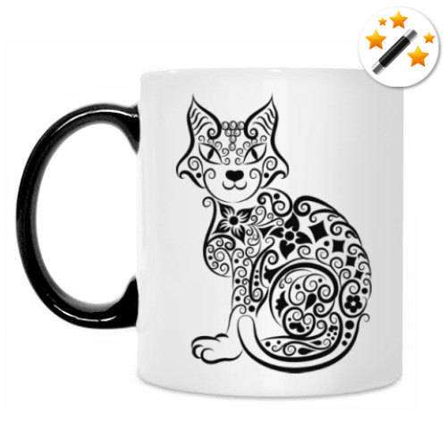 Кружка-хамелеон с принтом Cat
