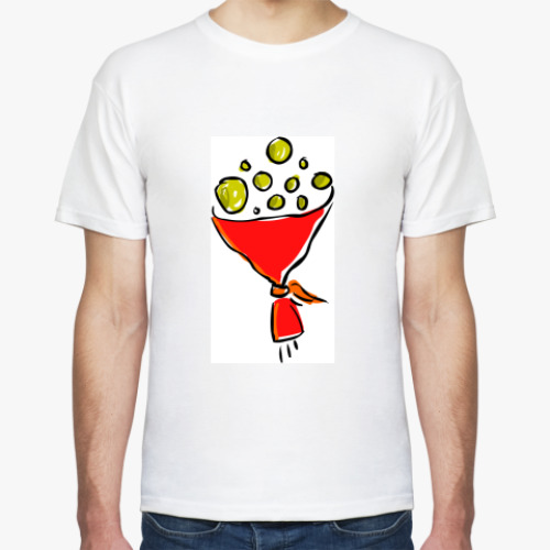 Футболка с принтом Букет