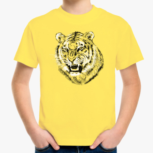 Детская футболка с принтом Тигр