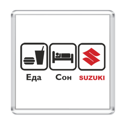 Магнит с принтом  Suzuki.