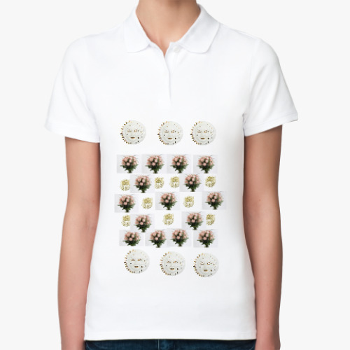 Женская рубашка поло (печать) с принтом Праздник