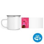 Кружка металлическая белая (круговая запечатка)