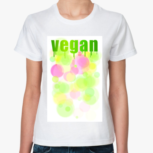 Классическая футболка с принтом Vegan summer