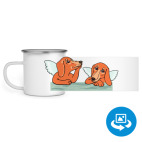 Кружка металлическая белая (круговая запечатка)