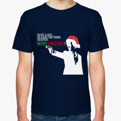 Футболка с принтом Merry christmas from Sherlock