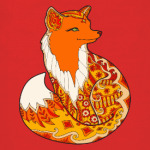 Изящная лиса зентангл