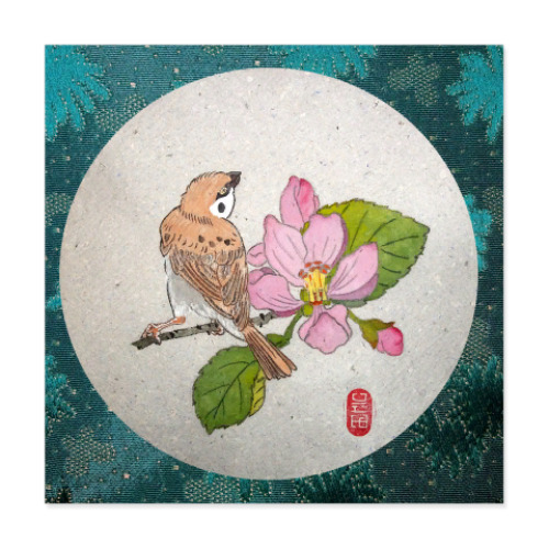 Виниловые наклейки с принтом Воробей