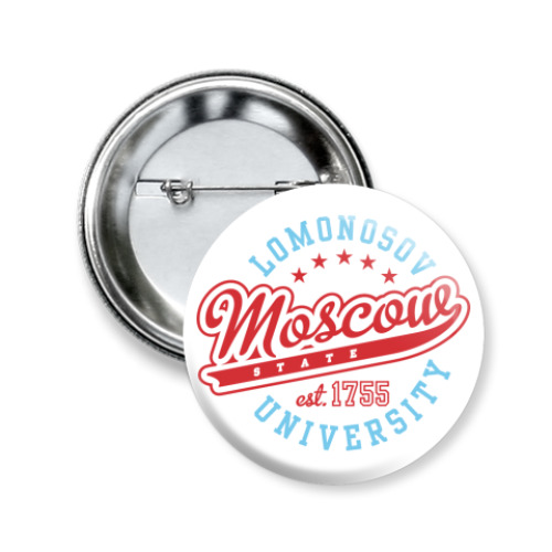 Значок 50мм с принтом  МГУ Ломоносова