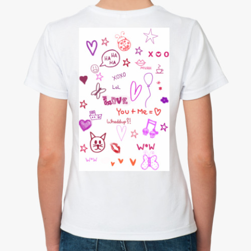 Классическая футболка с принтом Love