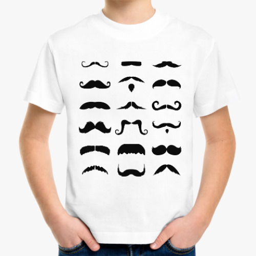 Детская футболка с принтом Усы