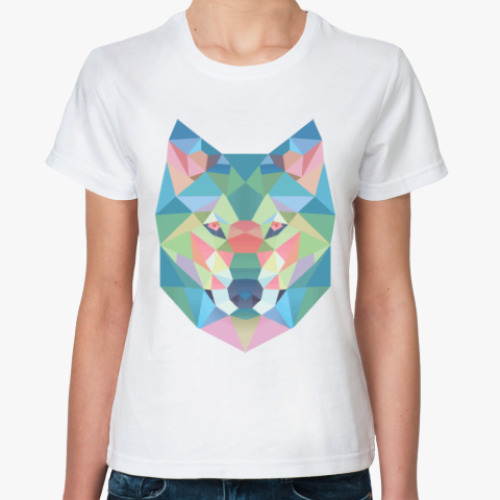 Классическая футболка с принтом Волк