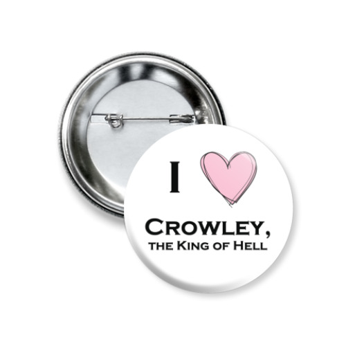 Значок 37мм с принтом I love crowley