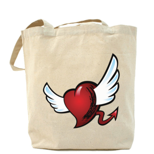 Сумка шоппер с принтом Сердце