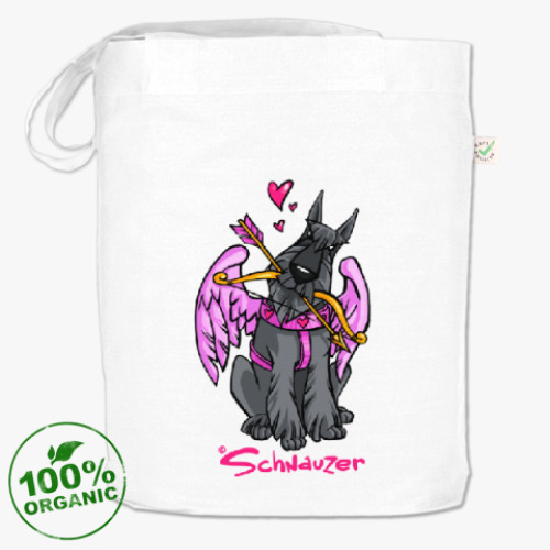 Сумка шоппер с принтом Шнауцер Купидон