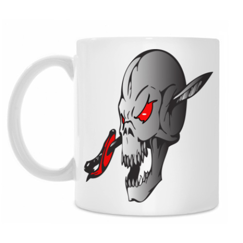 Кружка с принтом черепа