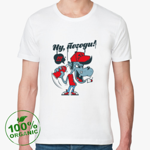 Футболка из органик-хлопка с принтом Ну, погоди!