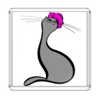 Магнит 6.5 x 6.5 см Важная КошкА