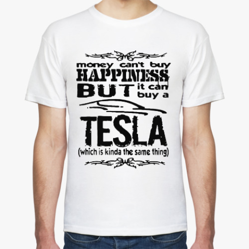 Футболка с принтом Tesla