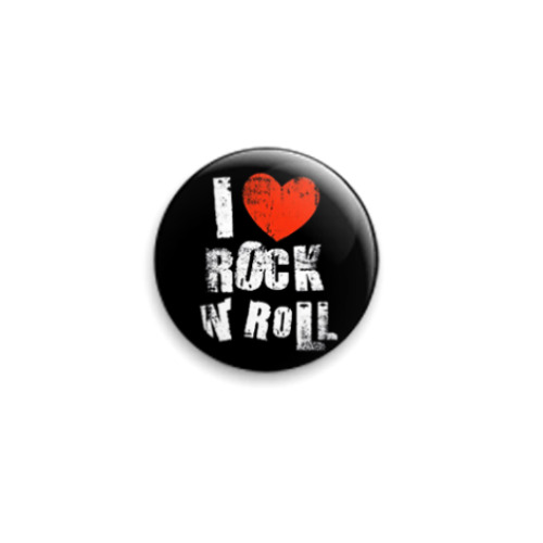 Значок 25мм с принтом  I love rock n' roll