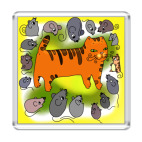 Магнит 6.5 x 6.5 см Кот и мыши