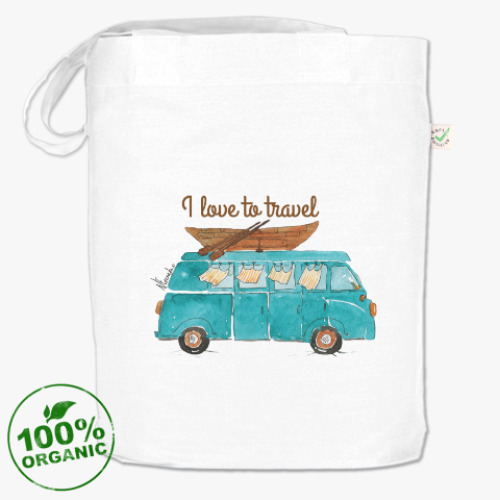 Сумка шоппер с принтом путешествие начинается!