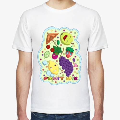 Футболка с принтом  Фруктовый микс