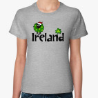 Классическая женская футболка Новогодняя Ireland с овечкой