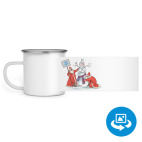 Кружка металлическая белая (круговая запечатка)