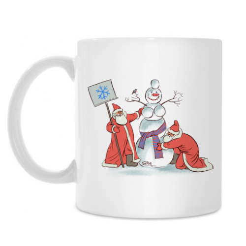 Кружка с принтом 'Снежная баба'