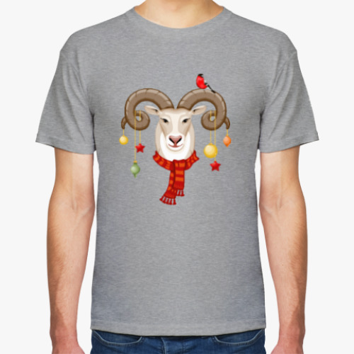 Футболка с принтом Новогодний Баран