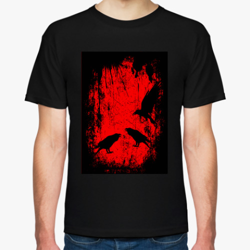 Футболка с принтом Черный ворон