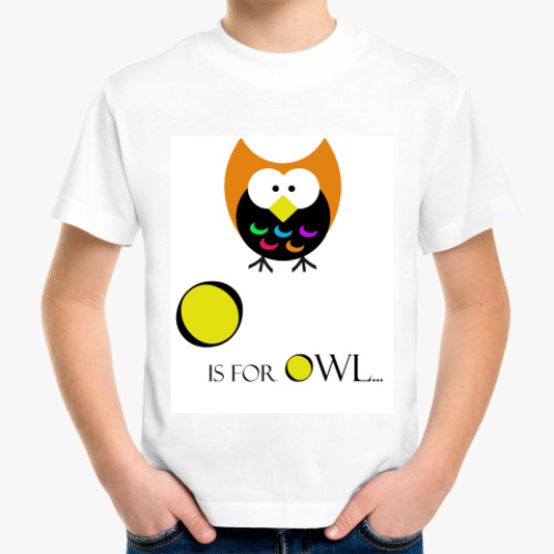 Детская футболка с принтом Сова!