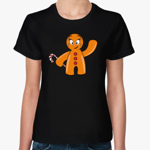 Женская футболка с принтом Пряничный человечек