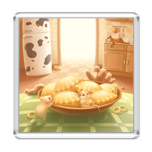 Магнит с принтом С днем домового