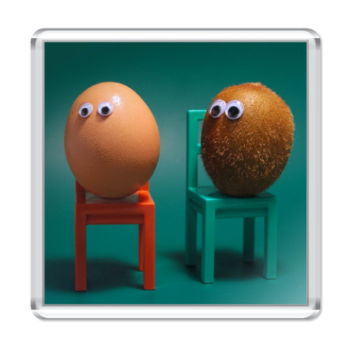 Магнит с принтом Киви и яйцо