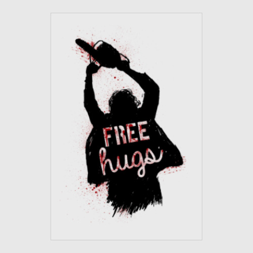 Постер с принтом Кожаное лицо обнимашки