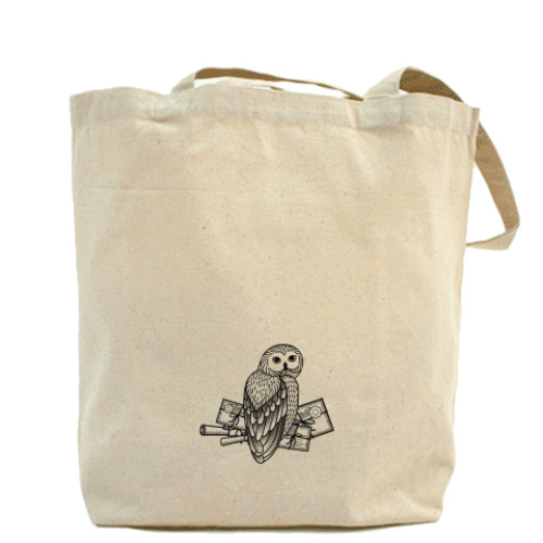 Сумка шоппер с принтом "Совиная почта"