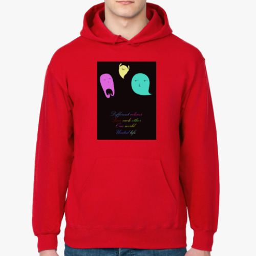 Толстовка худи с принтом Единство в любви к непохожему