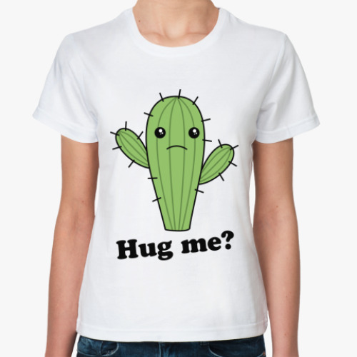 Классическая футболка с принтом Кактус